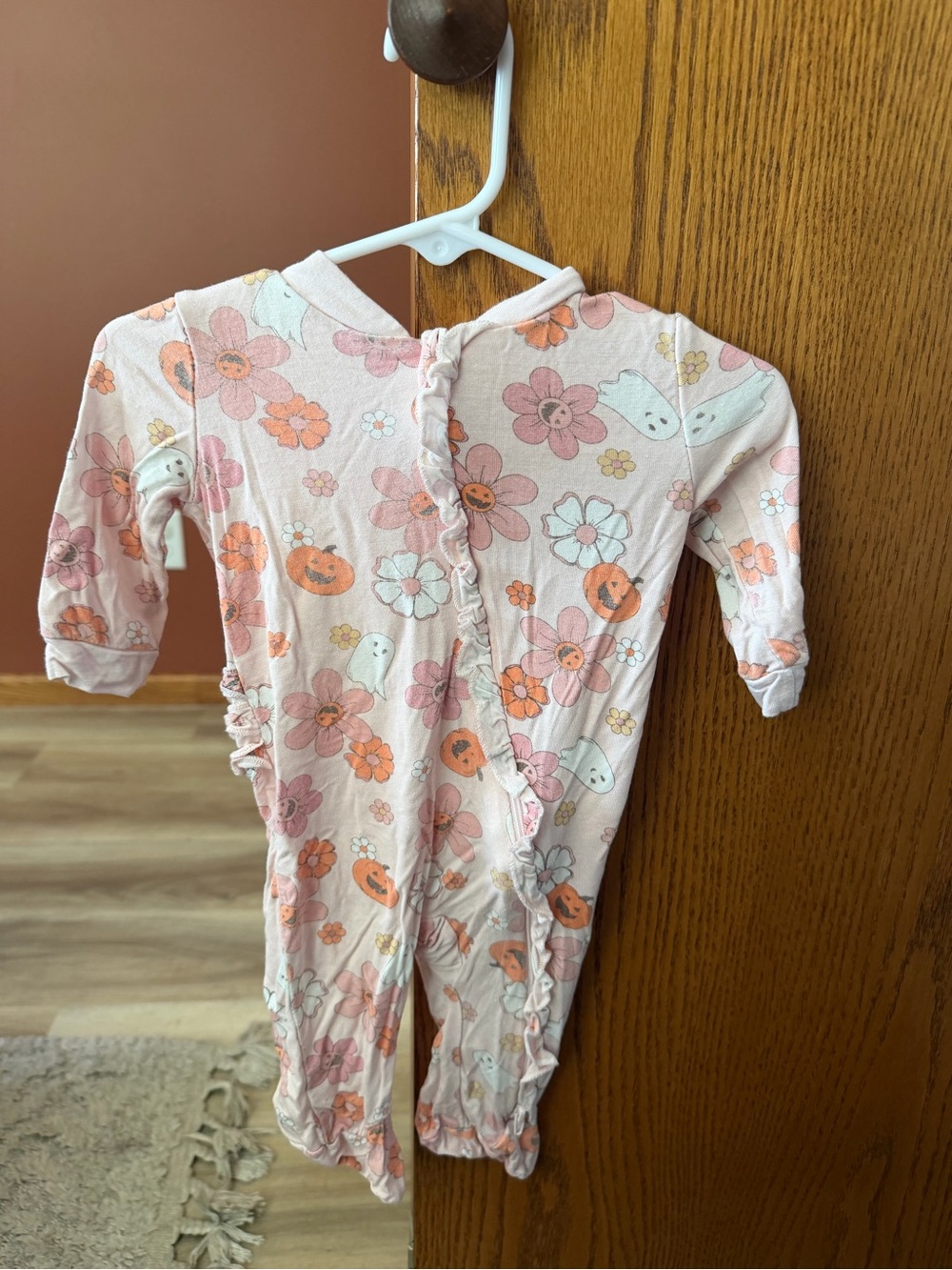 Pink Floral & Pumpkin Print Baby sleeper